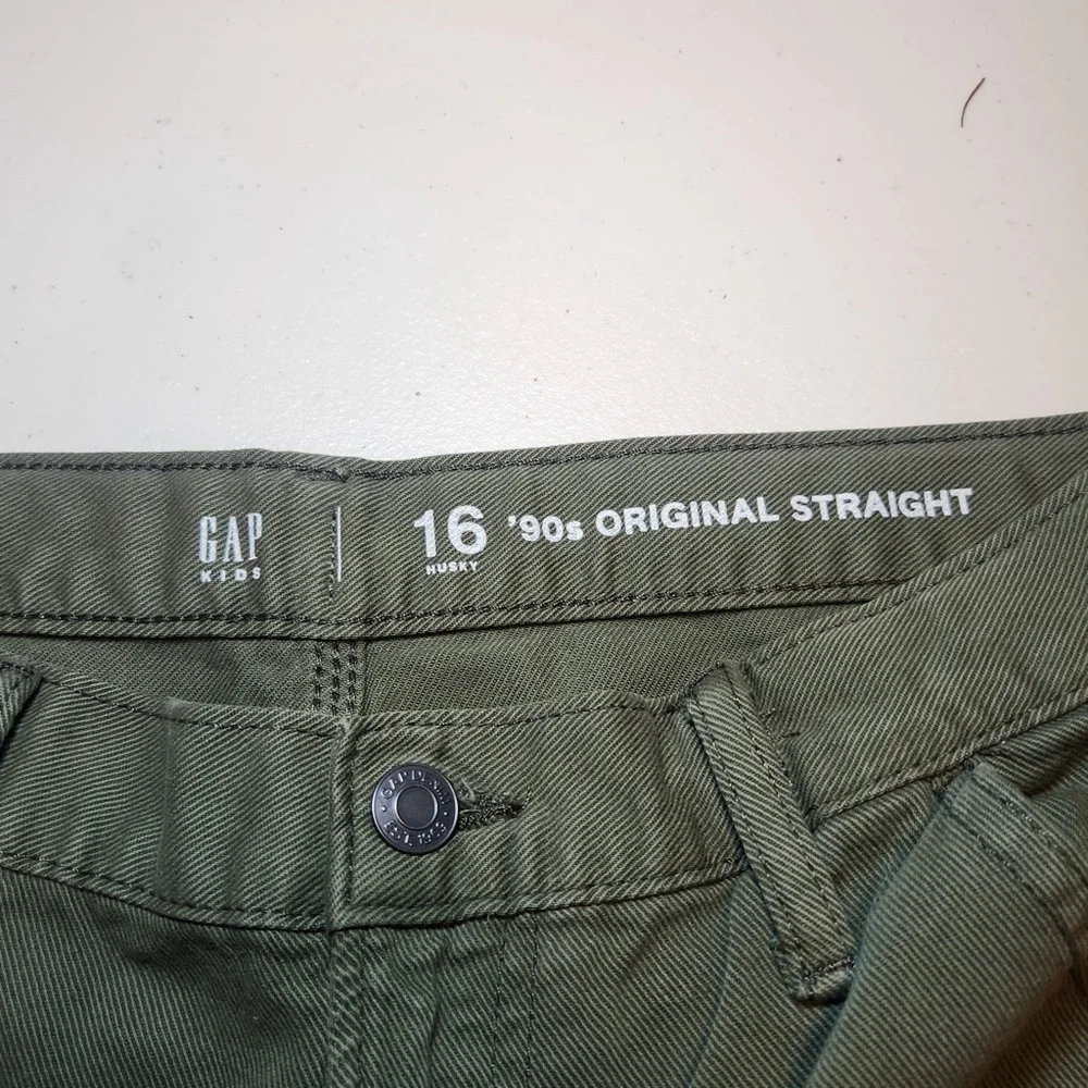 NWT GAP Boys Original Straight Leg‎ Olive Green Carpenter Style Jeans Casual